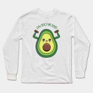 AVOCARDIO, cute avocado  lifting weights Long Sleeve T-Shirt